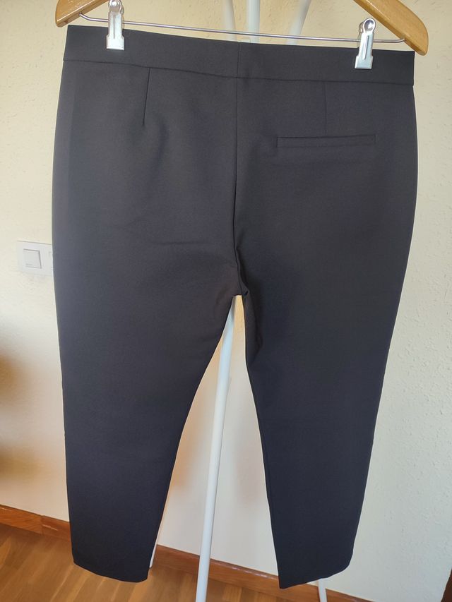 Pantalones Mango Negros con Cremalleras