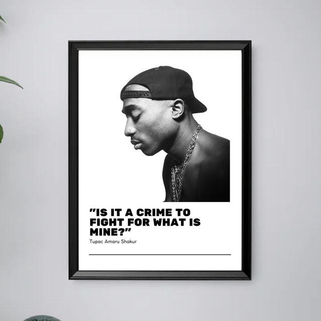 Tupac - Quadro stampa e cornice hip hop musica