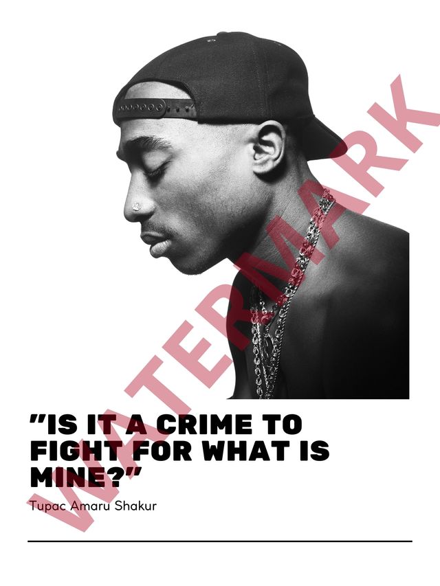 Tupac - Quadro stampa e cornice hip hop musica