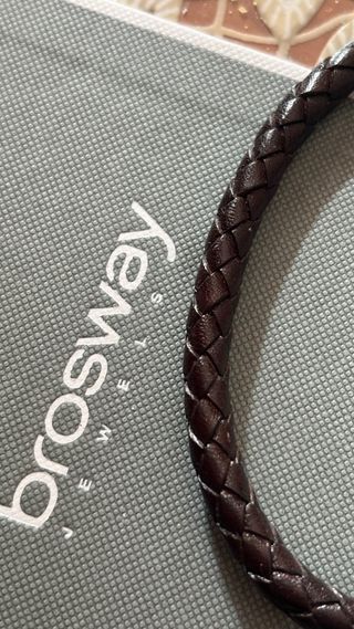 Bracciale Brosway Uomo Pelle Marrone Argento