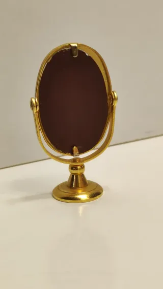 Specchio in ottone vintage miniatura