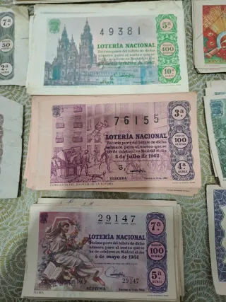 Colección Lotería Nacional Billetes Antiguos
