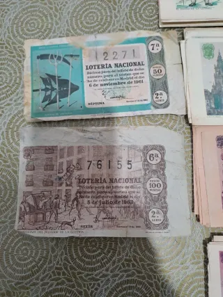 Colección Lotería Nacional Billetes Antiguos