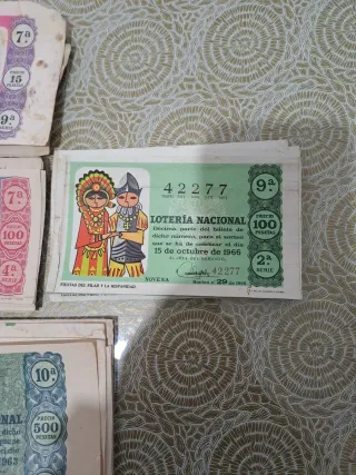 Colección Lotería Nacional Billetes Antiguos