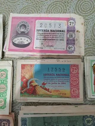 Colección Lotería Nacional Billetes Antiguos