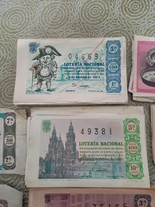 Colección Lotería Nacional Billetes Antiguos