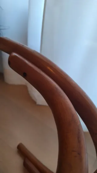 Sedia pieghevole Thonet in legno e tessuto