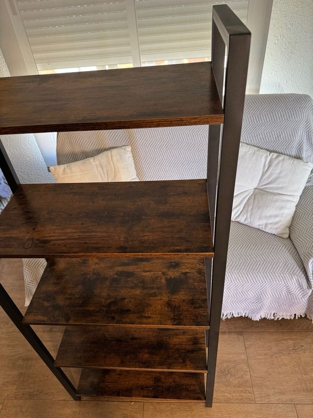 Estantería 5 baldas madera y metal