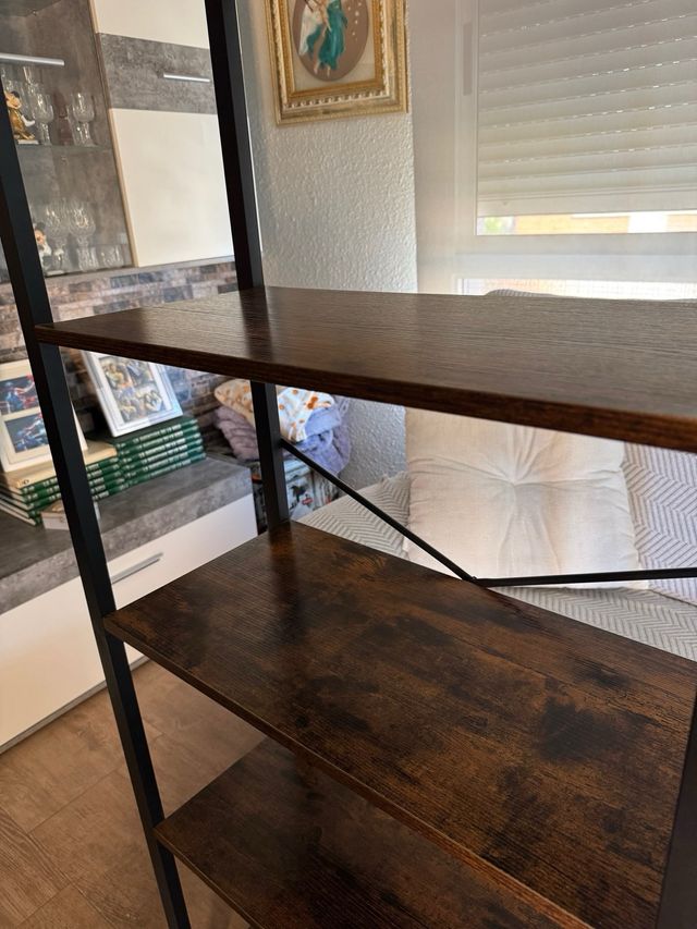 Estantería 5 baldas madera y metal