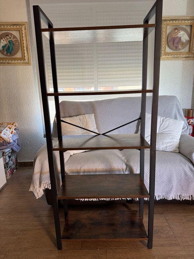 Estantería 5 baldas madera y metal