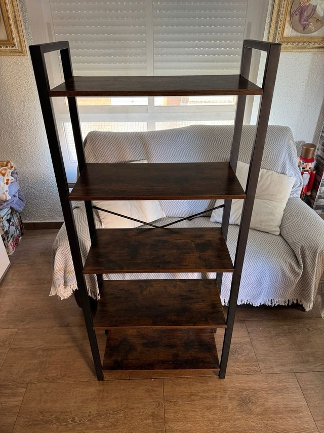 Estantería 5 baldas madera y metal