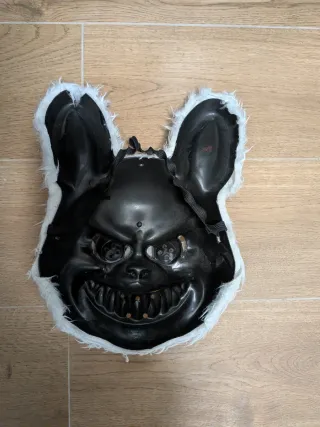 Máscara Conejo Peluche Rosa y Blanco