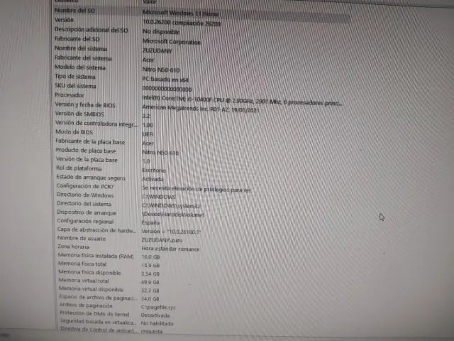 Acer Nitro N50 Ordenador de sobremesa