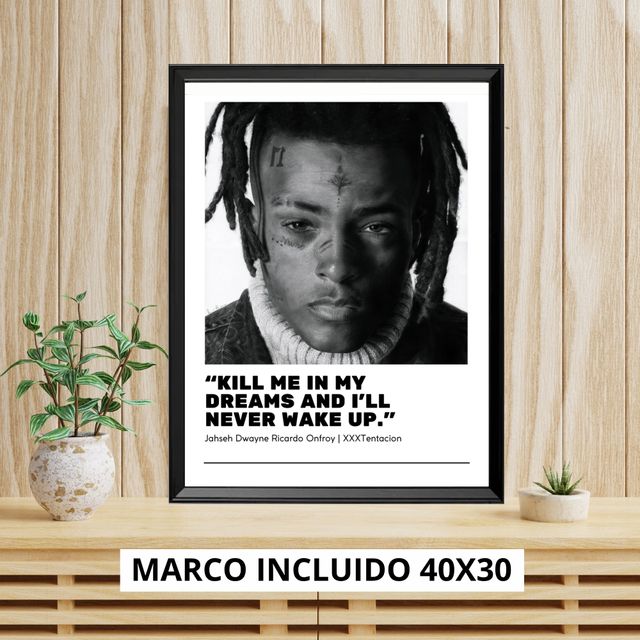 Quadro XXXTentacion stampa Hip Hop - Cornice 40x30