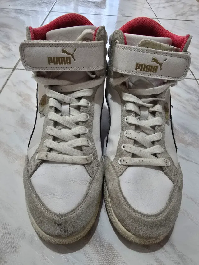 Tênis Puma High Top Branco e Vermelho