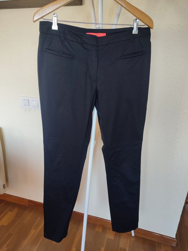 Pantalones Mango Basic Negros