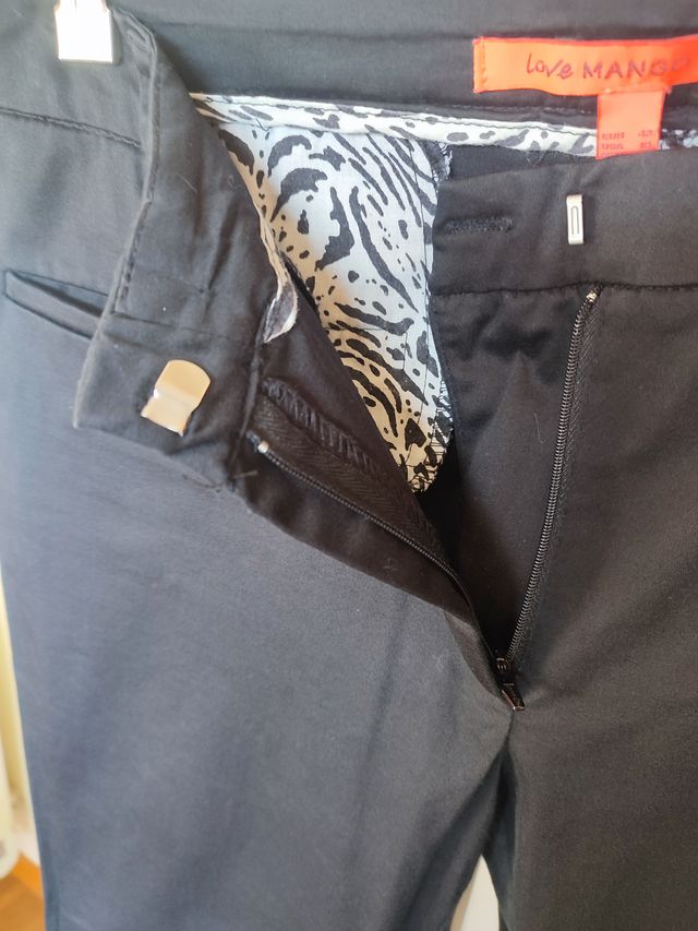 Pantalones Mango Basic Negros