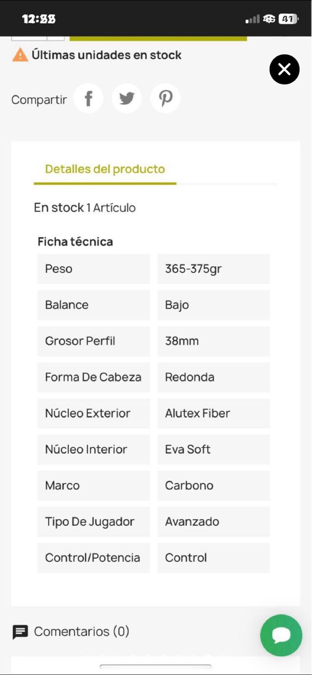 Pala de pádel Adidas Essnova Ctrl 2.0