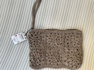 Bolso Clutch Crochet Zara Home Marrón