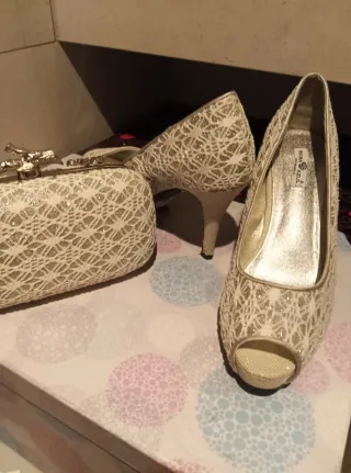 Zapatos y bolso Rosa Azul