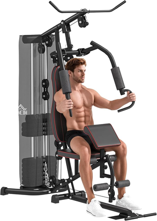 Stazione Fitness con Pesi da 45kg in Acciaio, Panc