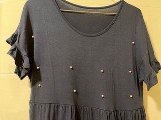 Vestido azul con perlas talla única