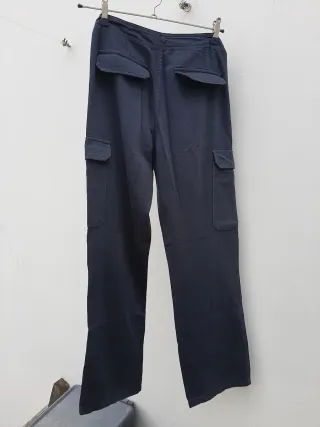 Pantaloni cargo blu in cotone