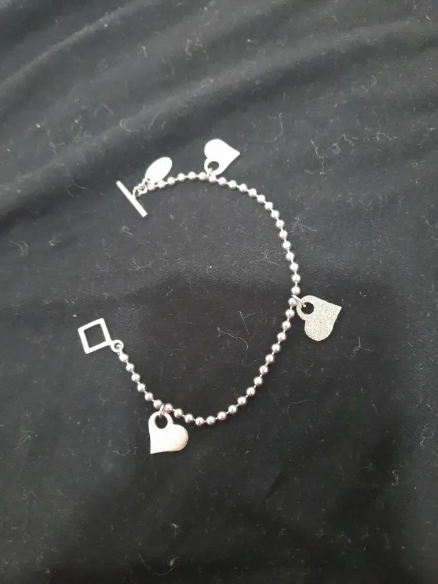 Bracciale Lotus in Argento con Cuori e Rombo