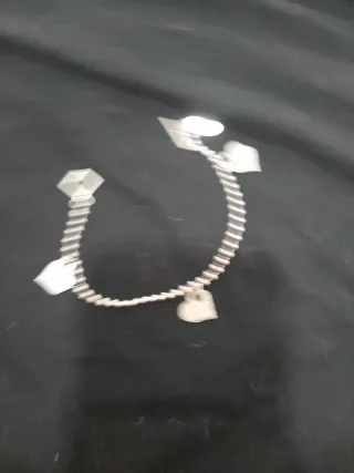 Pulsera Lotus Plata Corazones y Rombo