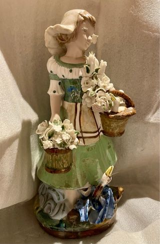 Fina porcelana campesina cestos flores/patos