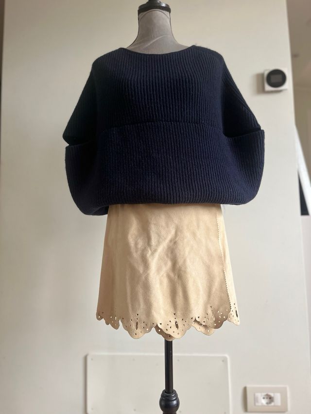 Vera Pelle minigonna beige