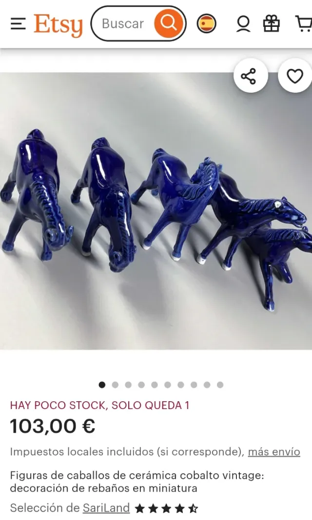 Figuras de caballos vintage azul