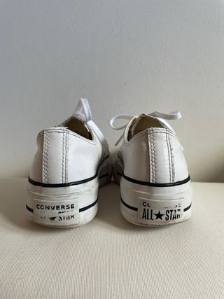 Converse Cuero Plataforma Bajas Blancas