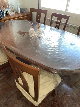 Mesa de comedor extensible de madera