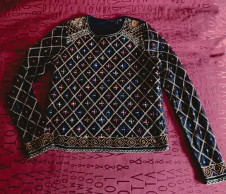 Blusa Bordada Tintoretto Negra Multicolor