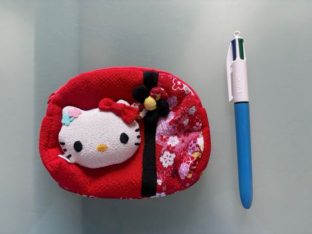 Monedero cartera Hello Kitty kimono japonés rojo