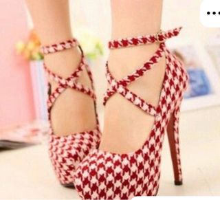 Zapatos de tacón plataforma vichy