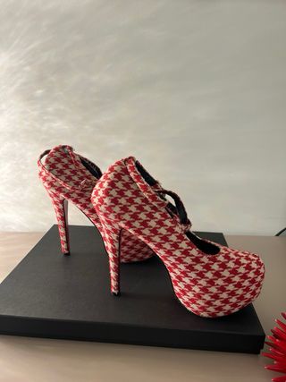 Zapatos de tacón plataforma vichy