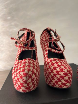 Zapatos de tacón plataforma vichy