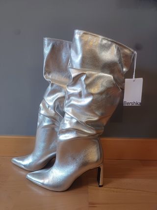 Botas Plata BERSHKA Nuevas