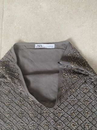 Falda larga de tul y abalorios Zara - Talla S