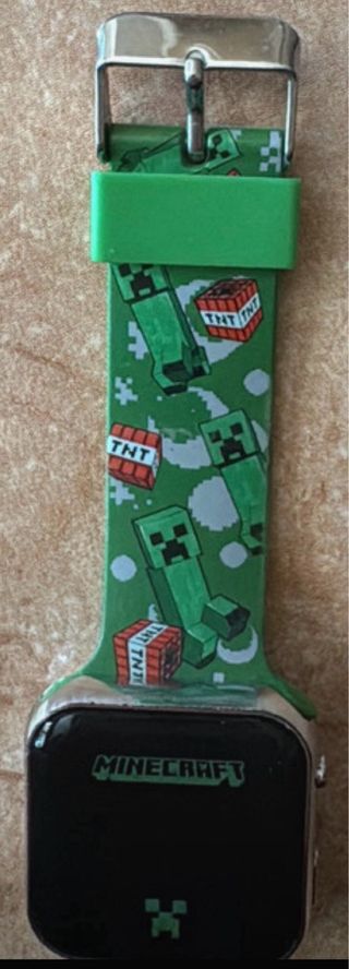 Reloj Minecraft Digital Correa Verde