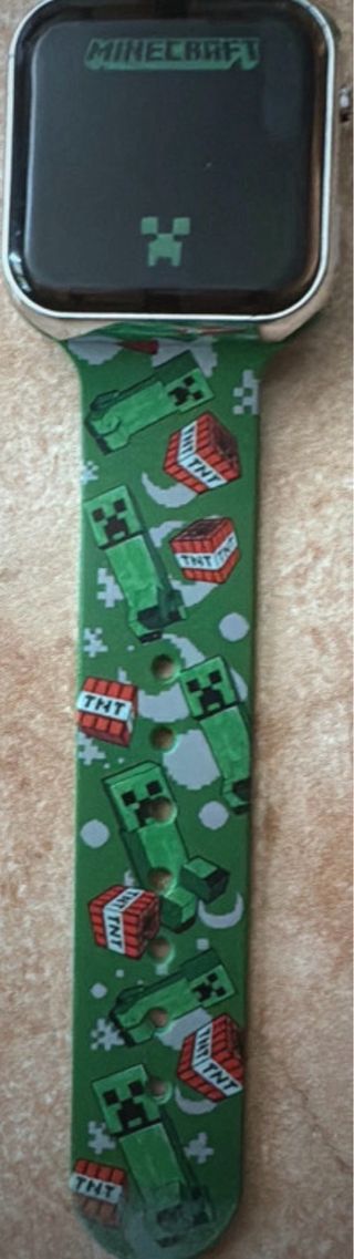 Reloj Minecraft Digital Correa Verde