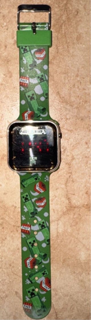 Reloj Minecraft Digital Correa Verde