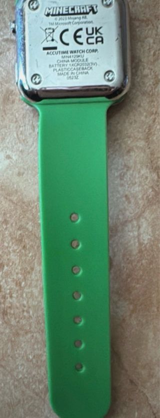 Reloj Minecraft Digital Correa Verde