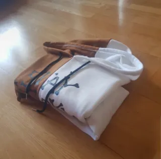 Sudadera Mujer Talla L Marrón y Blanca