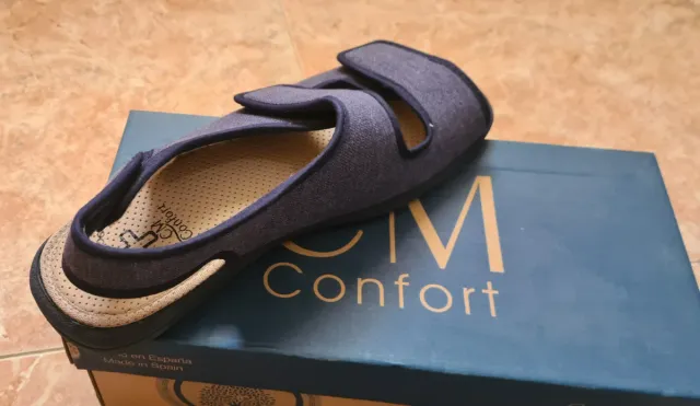 CM Zapatillas Sandalias Talla 44 Azul Beige