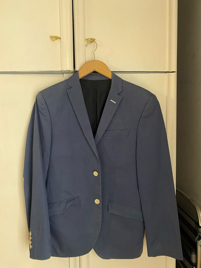 Americana azul de hombre