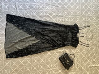 Vestido Zara Negro Lunares Blancos