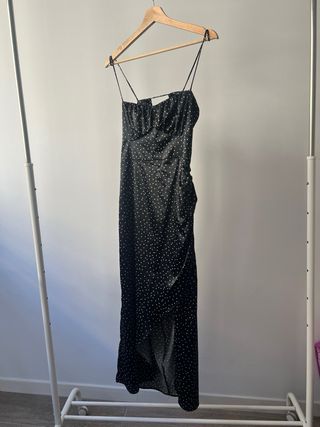 Vestido Zara Negro Lunares Blancos